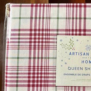 ARTISAN DE LUXE FULL Size Christmas Holiday Plaid Sheet Set